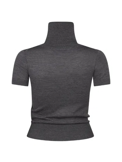 Dsquared2 D2 Upside Down Short Sleeve Turtleneck Pullover In Gray