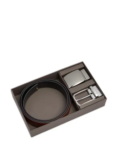 The Bridge Reversible Leather Belt In Pattern