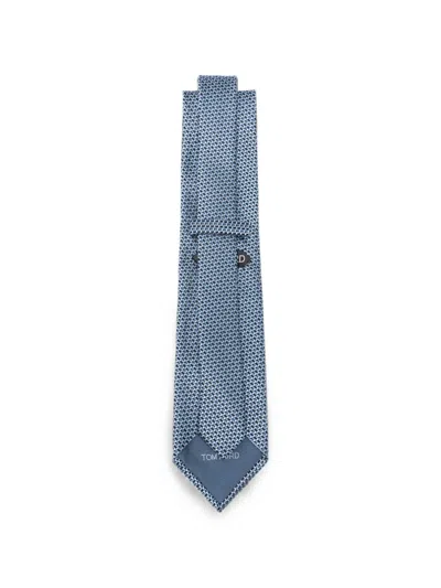 Tom Ford Micro-patterned Tie In Blue