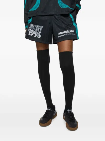 Acne Studios Casual Graphic Shorts In Multi
