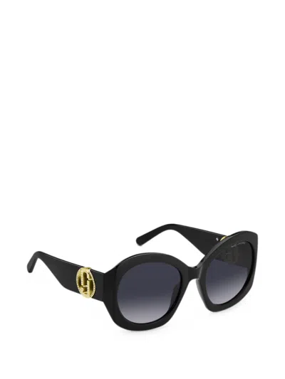Marc Jacobs Round-frame Sunglasses In Black
