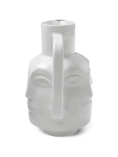 Jonathan Adler Face-embossed Pitcher In White