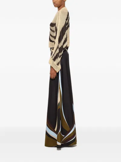 Pucci Marmo-print Open-knit Sweater In Multi