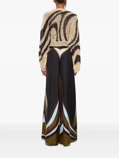Pucci Marmo-print Open-knit Sweater In Multi