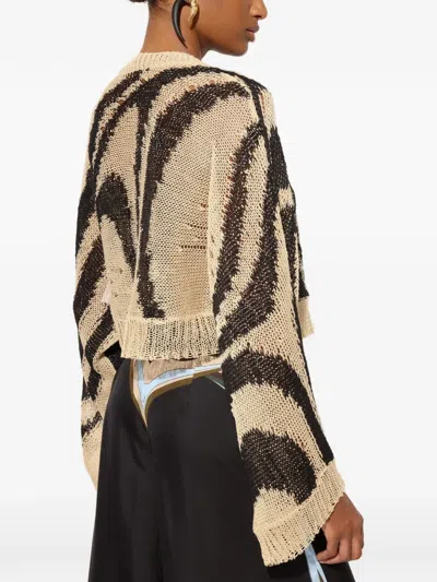Pucci Marmo-print Open-knit Sweater In Multi