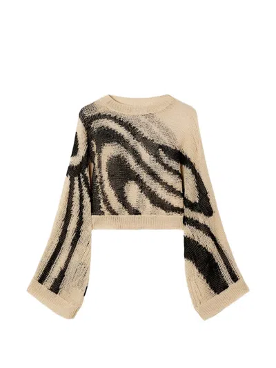 Pucci Marmo-print Open-knit Sweater In Multi