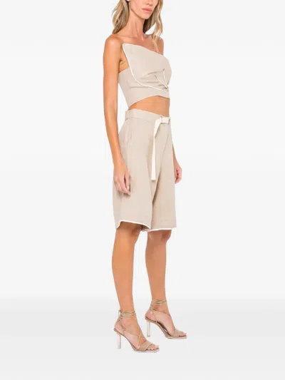 Jbq Leaf Strapless Top In Safari In Neutral