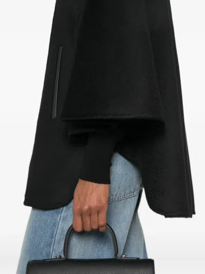 Max Mara Double-breasted Cape Coat In Black