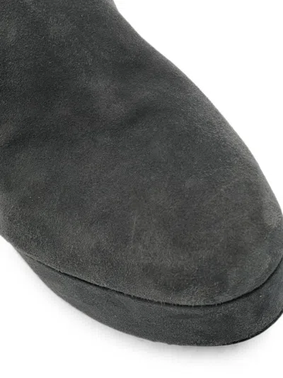 Pre-owned Prada Platform Ankle Boots In Gray