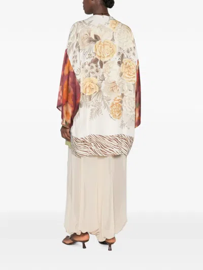 Anna Molinari Floral-print Open-front Jacket In Multi
