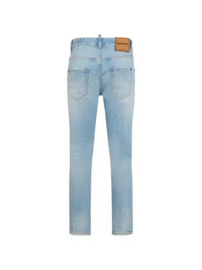 Dsquared2 Super Bleached Stretch Teddy Jeans In Multi