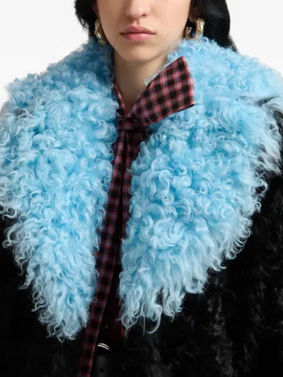 Marni Gitana Shearling Single-breasted Coat In Black