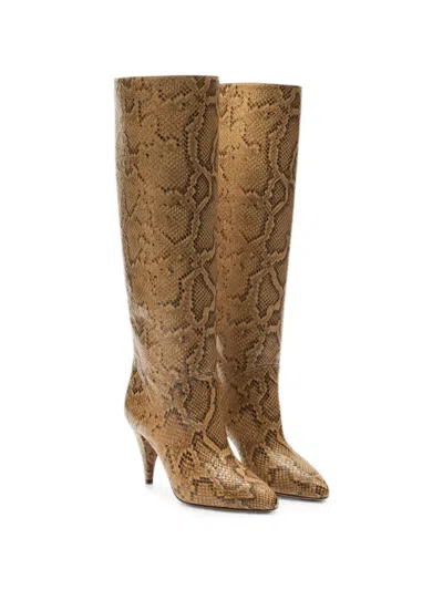 Casadei Venus Basilisco Python-print Boots In Multi