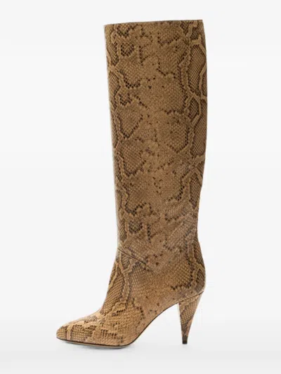 Casadei Venus Basilisco Python-print Boots In Multi