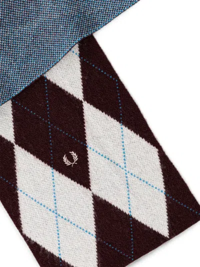 Fred Perry Patterned Scarf In Black