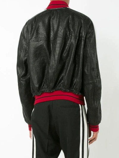 Shop Haider Ackermann Leather Bomber Jacket In Black