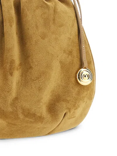 Liffner Suede Drawstring Shoulder Bag In Nude