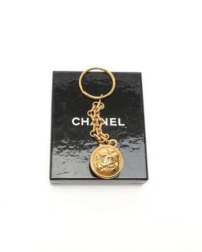 Chanel Coco Mark Key Ring In Gold