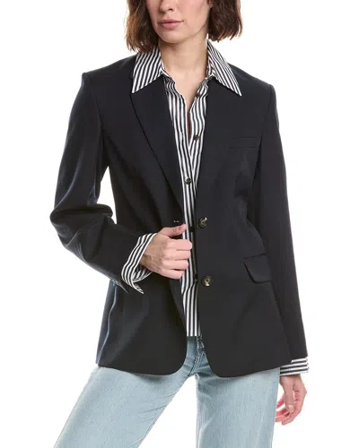 Rag & Bone Frank Mixed-media Single-breasted Wool Blazer In Black