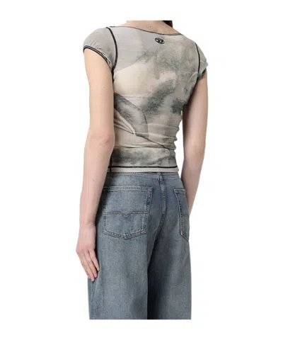 Diesel Graphic-print T-shirt In Gray