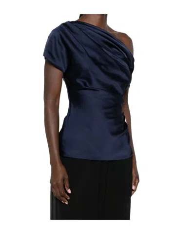 Simkhai One-shoulder Draped Top In Blue