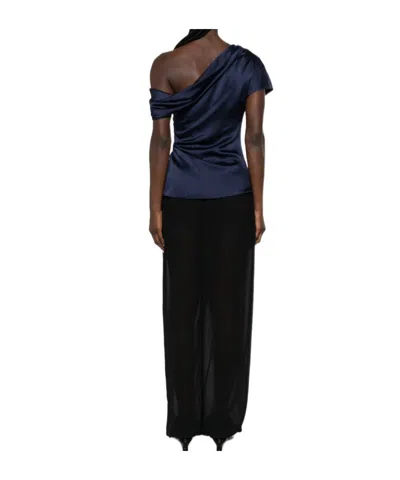 Simkhai One-shoulder Draped Top In Blue
