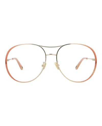 Chloé Aviator-frame Metal Optical Frames In Multi