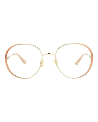 Chloé Round-frame Metal Optical Frames In Gold
