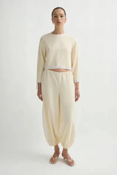 Posse Tabitha Long Sleeve Blouse In Buttermilk In White