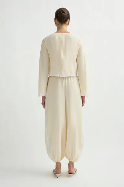Posse Tabitha Long Sleeve Blouse In Buttermilk In White
