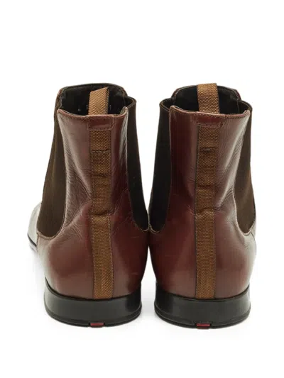 Pre-owned Prada Elasticated Chelsea Boots In Brown