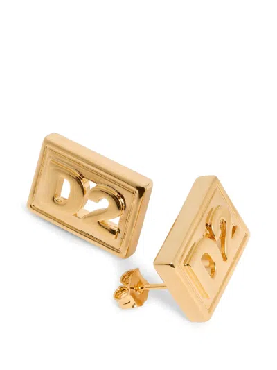 Dsquared2 D2 Statement Earrings In Gold