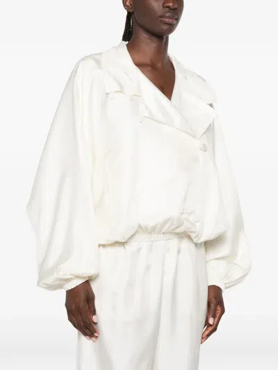 Rohe Silk Blouson Jacket In White