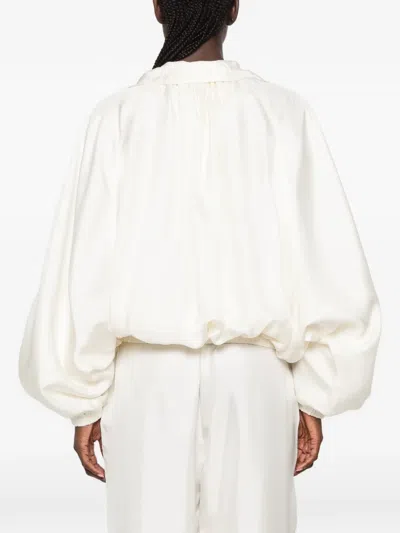 Rohe Silk Blouson Jacket In White