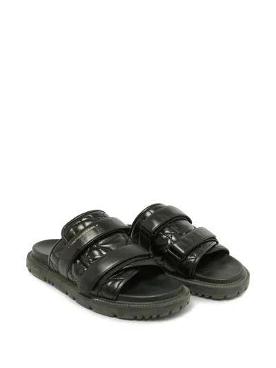 Pre-owned Dior D-wander Touch-strap Sandals In Black