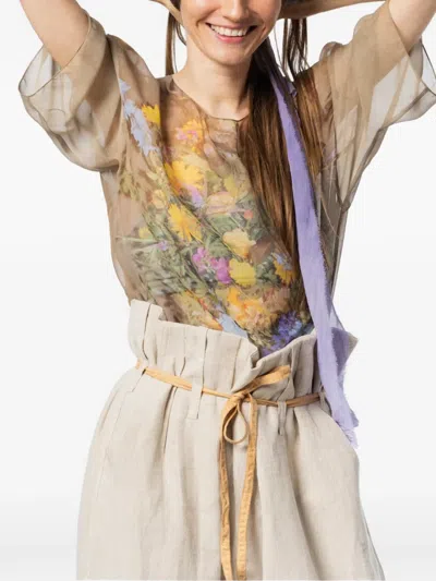 Anntian Chiffon Top In Multi