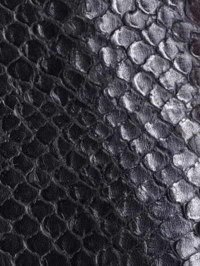 Pre-owned Saint Laurent Classic Monogram College Bag Python Embossed Leather Large Satchel In Black