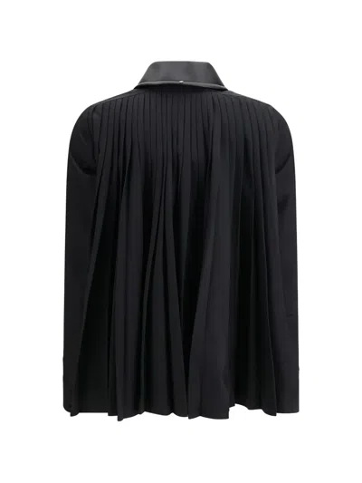 Max Mara Pleated-back Overshirt In Black
