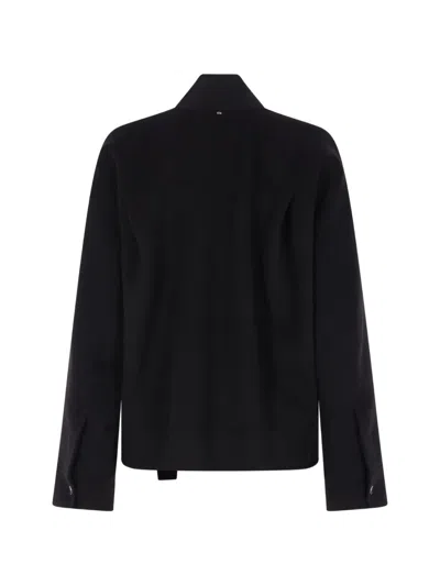 Max Mara Oversized Wool Bomber Jacket In Black