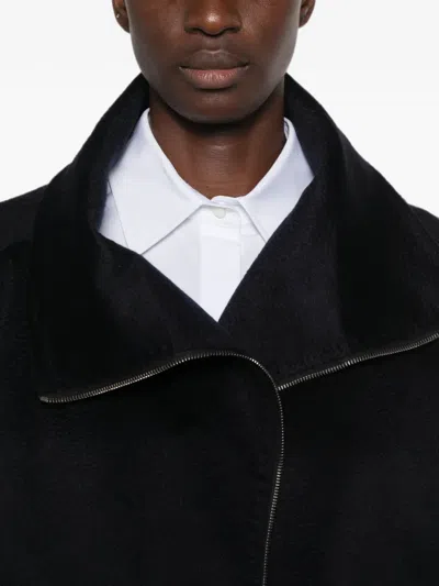 Max Mara Ala Cashmere Zip-up Jacket In Blue