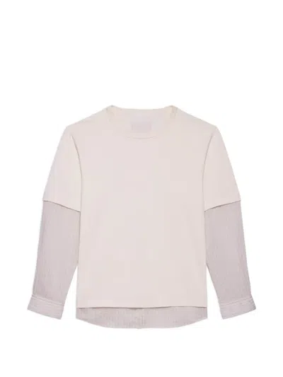 Helmut Lang Layered Pinstriped T-shirt In Neutral