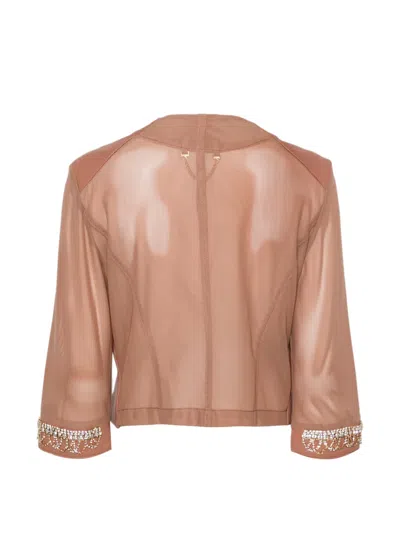 Timòtea Crystal-embellished Mesh-panels Jacket In Multi