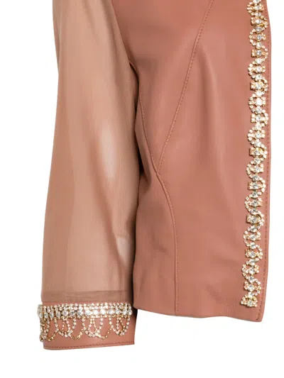 Timòtea Crystal-embellished Mesh-panels Jacket In Multi