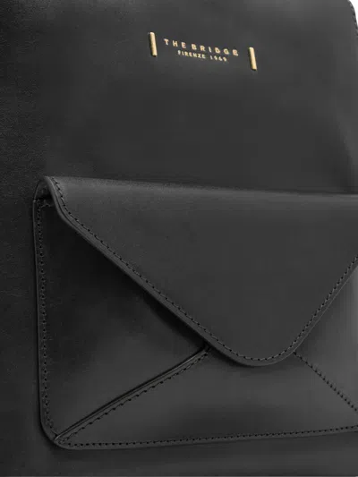 The Bridge Frida Envelope-pocket Leather Backpack In Black