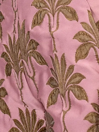 Odeeh Leaf-patterned Jacquard Trousers In Brown