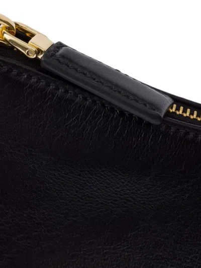 Prada Aimee Medium Leather Shoulder Bag In Black