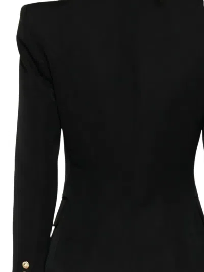 Balmain Double-breasted Wool Blazer In Black