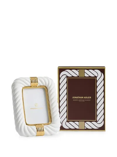 Jonathan Adler Twisted-rope Gold-tone Picture Frame In White