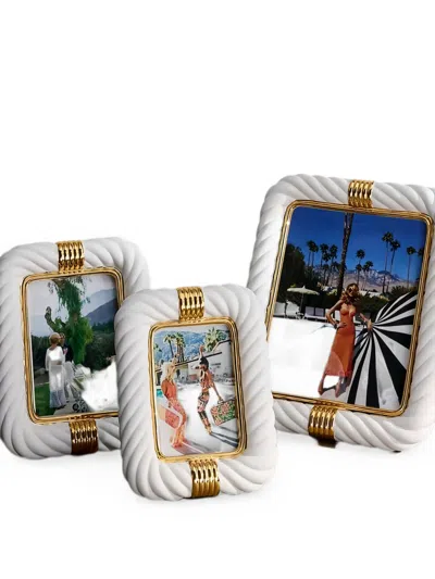 Jonathan Adler Twisted-rope Gold-tone Picture Frame In White