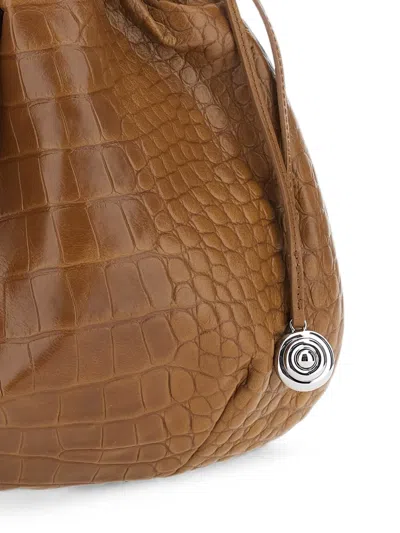 Liffner Croc-effect Leather Shoulder Bag In Brown
